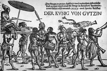Der Kunig von Gutzin, print made by Georg Glockendon, 1511